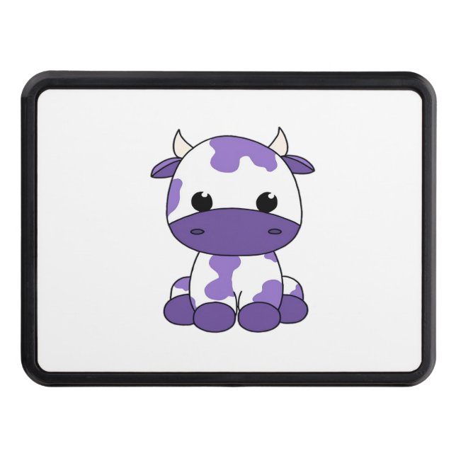 Cubierta Para Remolque Camiseta sobredimensionada de vaca morada_1 (Anverso)