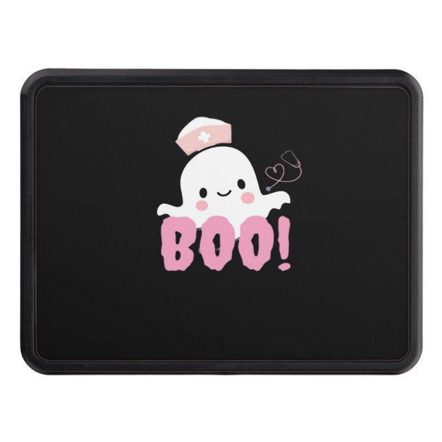 Cubierta Para Remolque Camisetas de enfermería de Halloween ¡Boo femenino (Anverso)