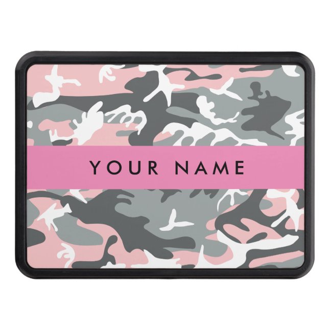 Cubierta Para Remolque Camuflaje rosa y gris Tu nombre Personaliza (Anverso)