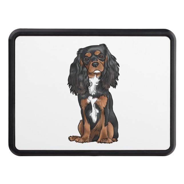 Cubierta Para Remolque Cavalier King Charles Spaniel - Negro y Tan (Anverso)