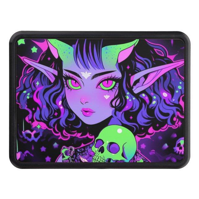 Cubierta Para Remolque Chica de Elf Anime, alieno verde y morado (Anverso)