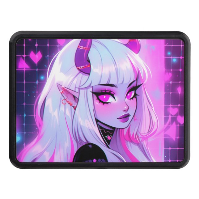 Cubierta Para Remolque Chica del Demon Rosa de Kawaii (Anverso)