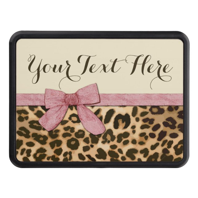 Cubierta Para Remolque Chica Leopard Print Baby Pink Bow (Anverso)