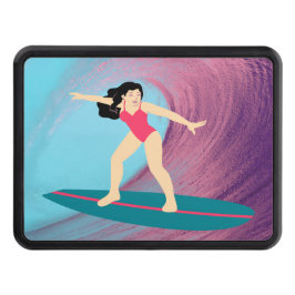 Cubierta Para Remolque Chica surfeando al atardecer.