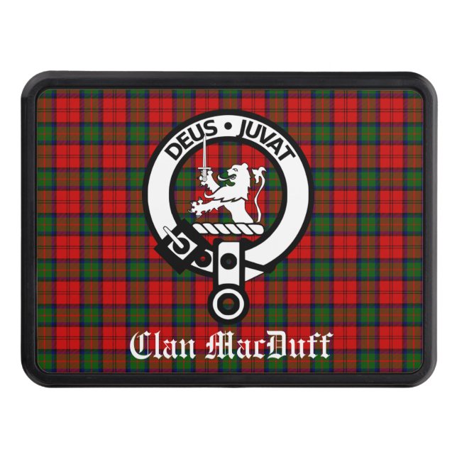 Cubierta Para Remolque Clan escocés MacDuff Tartán y placa Escudo (Anverso)