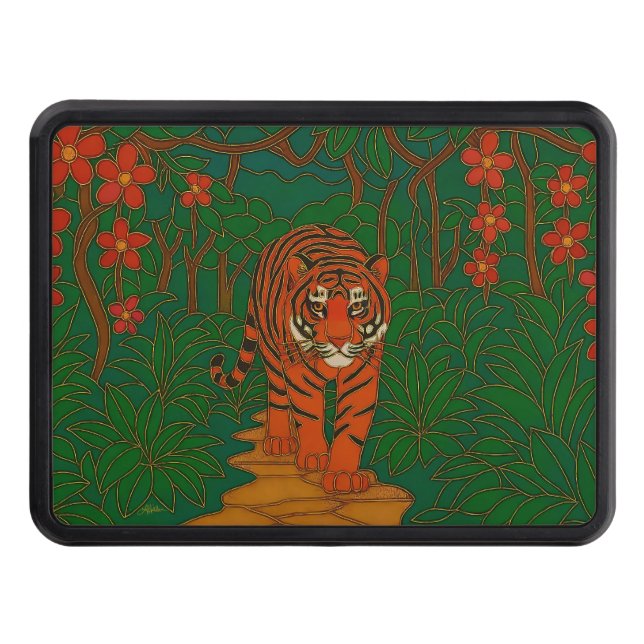 Cubierta Para Remolque Cloisonne Art Tiger on the Jungle Path (Anverso)
