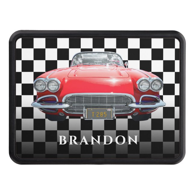 Cubierta Para Remolque Coche Red Sport, nombre blanco, control B/W (Anverso)