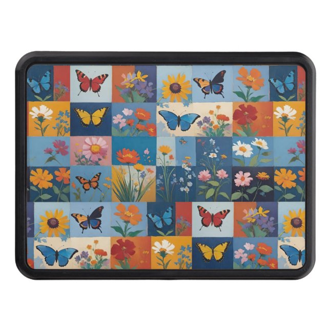 Cubierta Para Remolque Colorful Butterflies And Wildflowers Patchwork (Anverso)