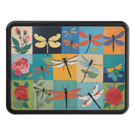 Cubierta Para Remolque Colorful Dragonflies And Roses Patchwork