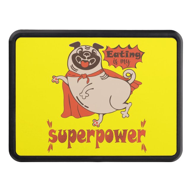 Cubierta Para Remolque Comer es mi sobrenombre rojo cloak pug estilo cómi (Anverso)