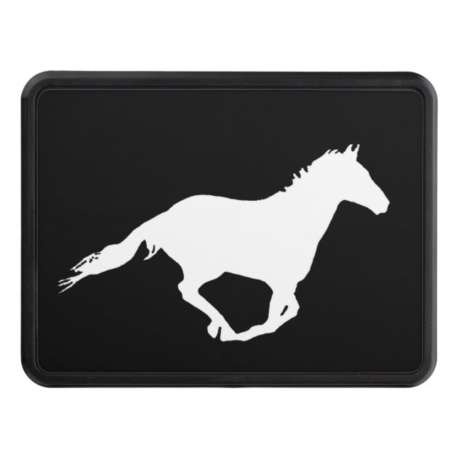 Cubierta Para Remolque Corredora nocturna de Mustang Blanco (Anverso)