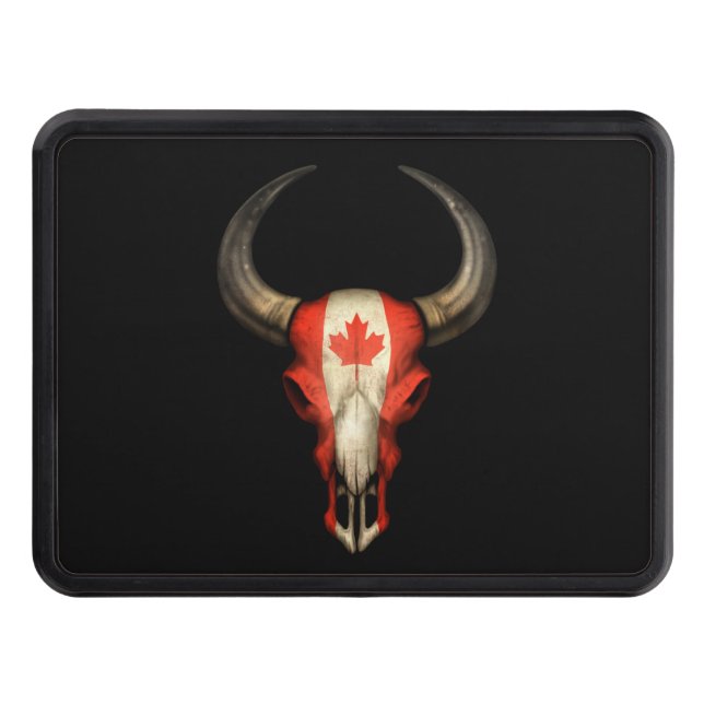 Cubierta Para Remolque Cráneo canadiense de Bull de la bandera (Anverso)