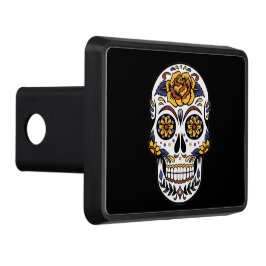 Cubierta Para Remolque Cráneo de azúcar rosa amarillo en negro