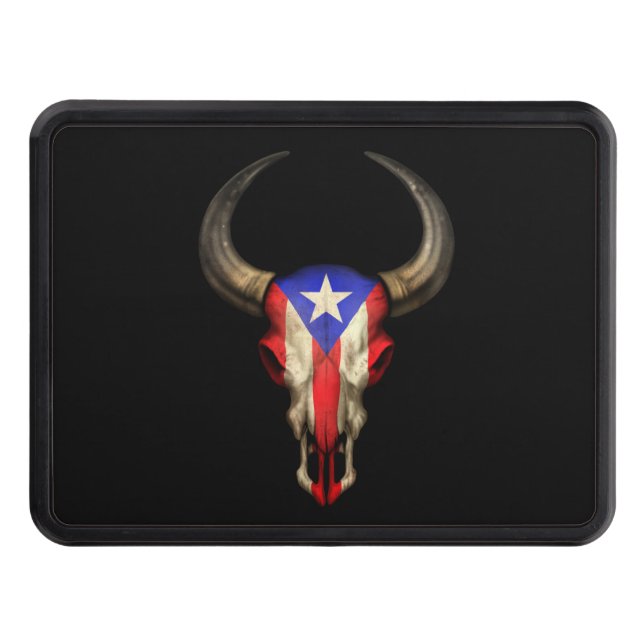 Cubierta Para Remolque Cráneo de Bull de la bandera de Puerto Rico (Anverso)