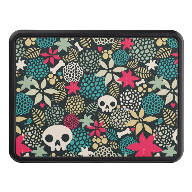 Cubierta Para Remolque Cráneo de flores (Anverso)