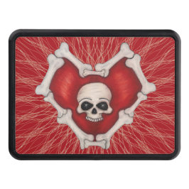 Cubierta Para Remolque Cráneo gótico del Corazón Rojo y líneas de araña d