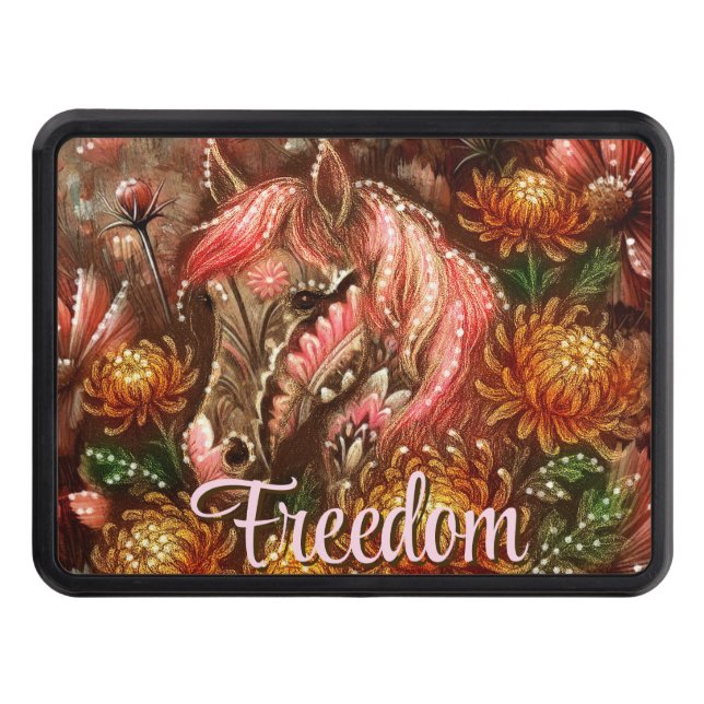 Cubierta Para Remolque Crisantemo floral de caballos de otoño personaliza (Anverso)