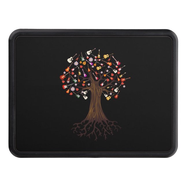 Cubierta Para Remolque Cumpleaños de Guitarista Árbol (Anverso)