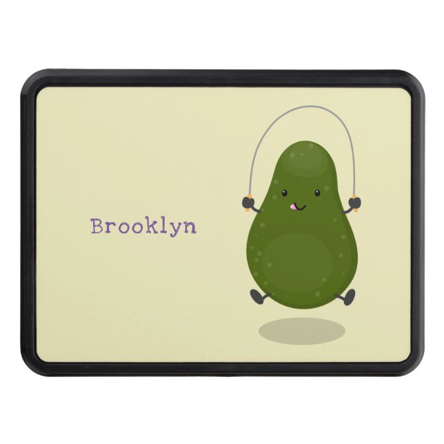 Cubierta Para Remolque Cute aguacate salto cuerda personalizado ilustraci (Anverso)