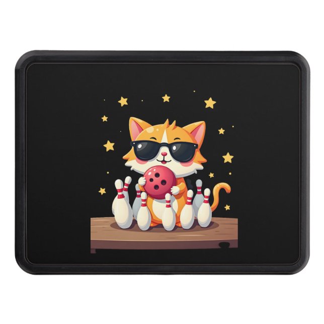 Cubierta Para Remolque Cute Cat With Sunglasses Cat Playing Bowling For m (Anverso)