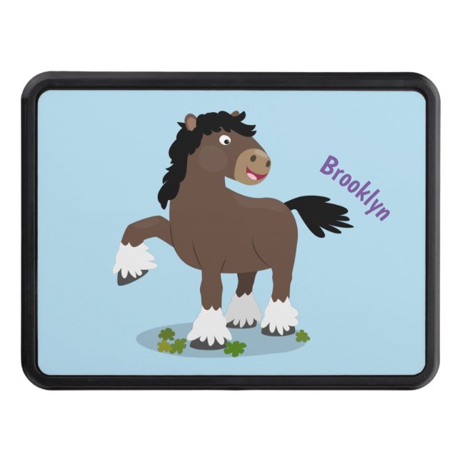 Cubierta Para Remolque Cute Clydesdale personalizado de caballo ilustraci (Anverso)