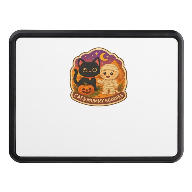 Cubierta Para Remolque Cute Halloween Cat y momia Embroidery Parche Stic (Anverso)