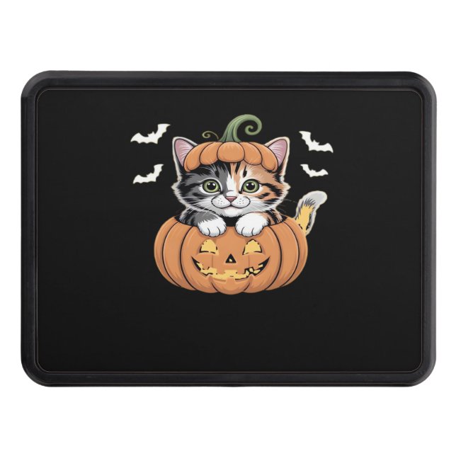 Cubierta Para Remolque Cute Halloween Kitten in a Pumpkin Classic T-Shirt (Anverso)