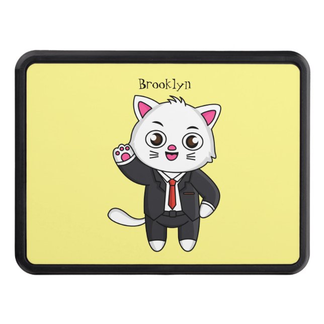 Cubierta Para Remolque Cute kitten cat in business suit cartoon (Anverso)