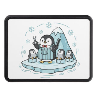 Cubierta Para Remolque Cute Penguin Barber Family - Arctic Salon Trailer 