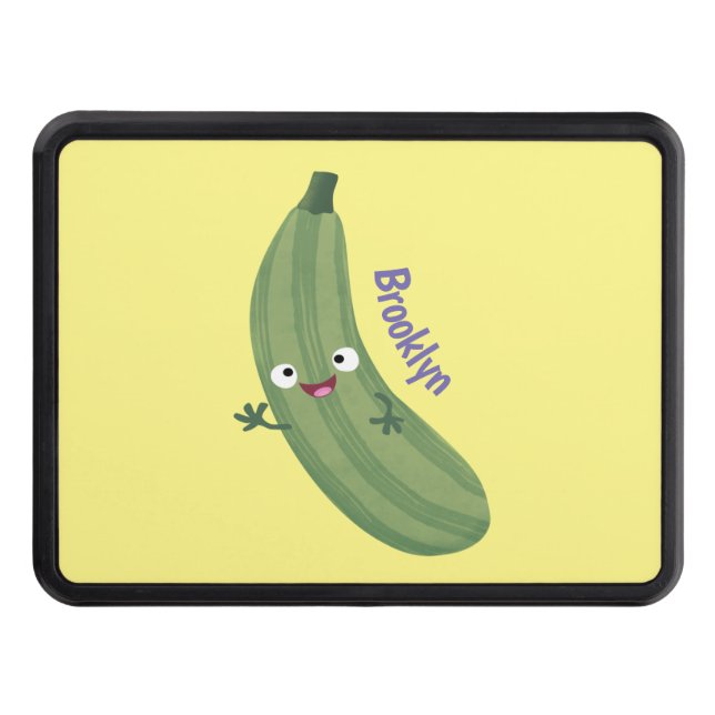 Cubierta Para Remolque Cute zucchini feliz personalizado ilustracion (Anverso)