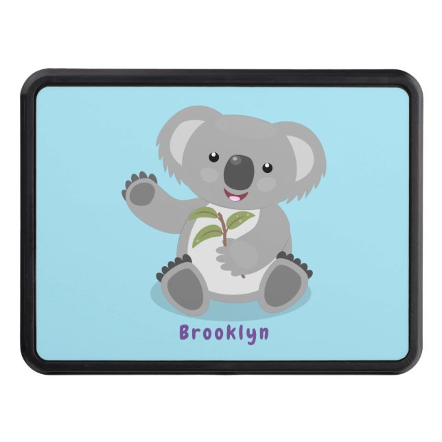 Cubierta Para Remolque Cuto feliz koala saludando al ilustracion personal (Anverso)