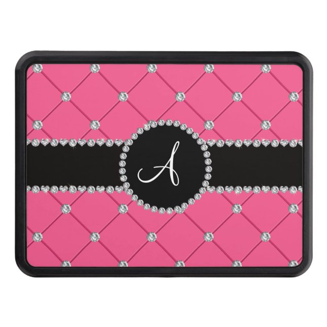 Cubierta Para Remolque Diamantes rosados del penacho del monograma (Anverso)