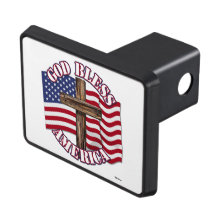 Dios bendice al americano con la bandera y la cruz