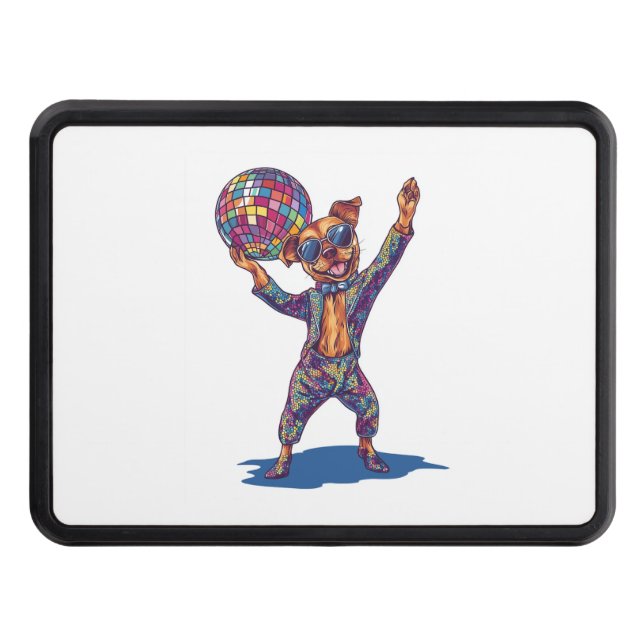 Cubierta Para Remolque Disco Dog Delight � Funny 70s Party Pup (Anverso)