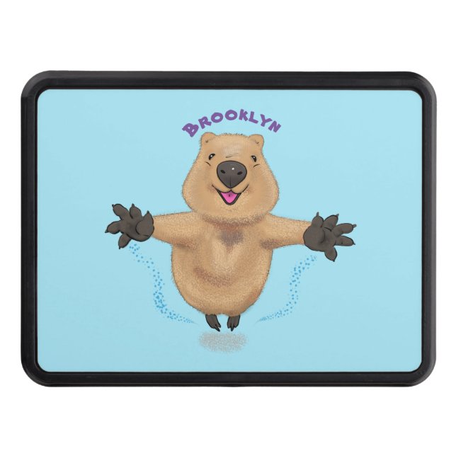 Cubierta Para Remolque Diseño de personalizados de quokka saltando feliz (Anverso)