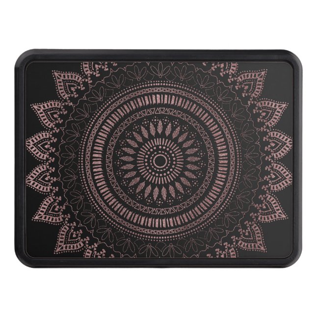 Cubierta Para Remolque Diseño moderno de mandala de oro de rosa tribal (Anverso)