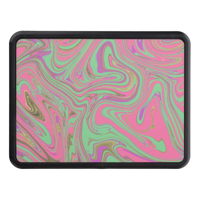 Cubierta Para Remolque Diseño rosa verde morado de arte líquido (Anverso)
