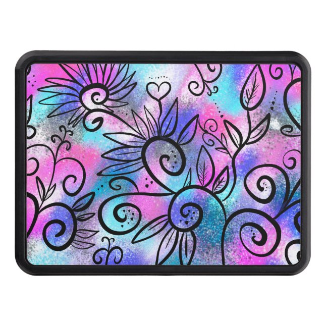 Cubierta Para Remolque Divertido arte floral (Anverso)