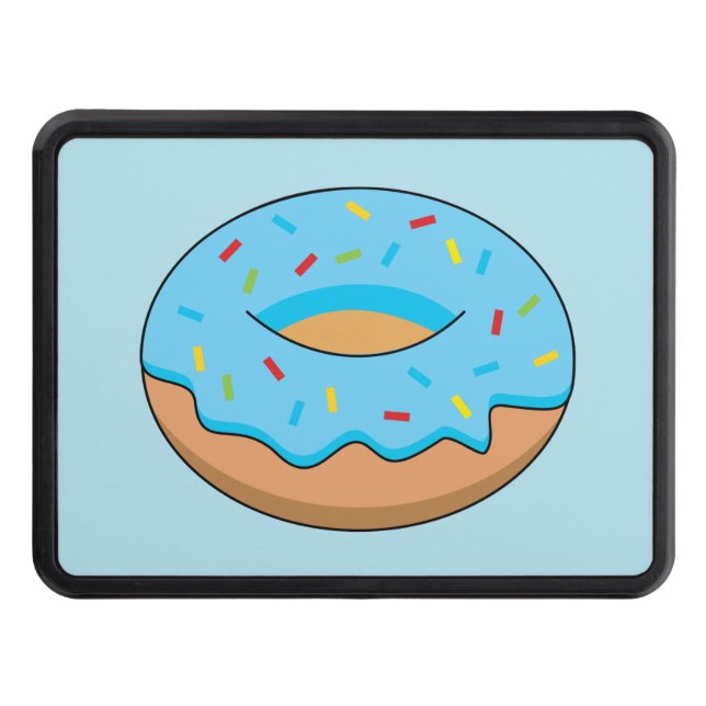 Cubierta Para Remolque Donut de escarcha azul con Personalizado Sprinkles (Anverso)