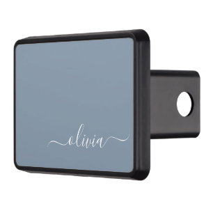 Cubierta Para Remolque Dusty Blue Modern Script Elegante Nombre Monograma