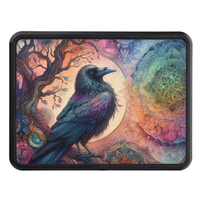 Cubierta Para Remolque El árbol del cuervo de la vida Mandala Pagan (Anverso)