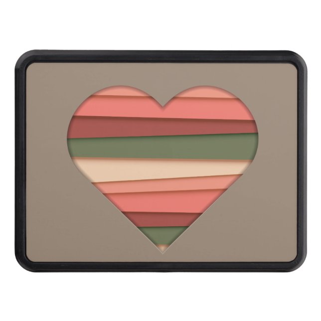 Cubierta Para Remolque El día de San Valentín de Heart Love Striped (Anverso)