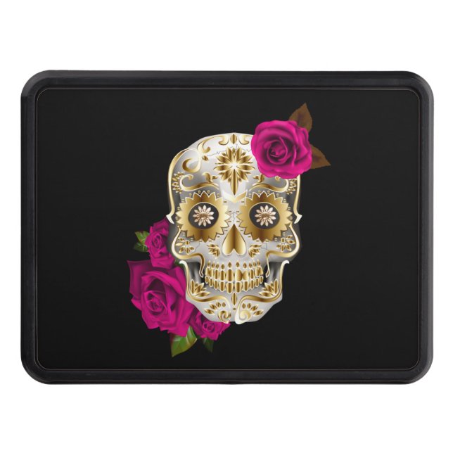 Cubierta Para Remolque El Único Día De La Calavera Del Azúcar De Las Rosa (Anverso)