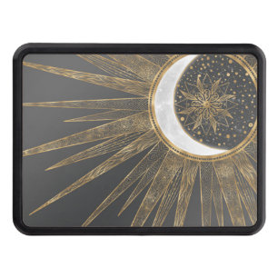 Cubierta Para Remolque Elegante Doodles dorados Sun Moon Mandala Diseño