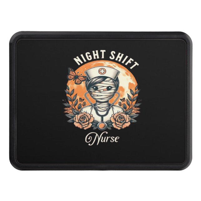 Cubierta Para Remolque Enfermera de turno nocturno mamá Halloween Flora d (Anverso)