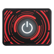 Equipo rojo brillante botón de encendido