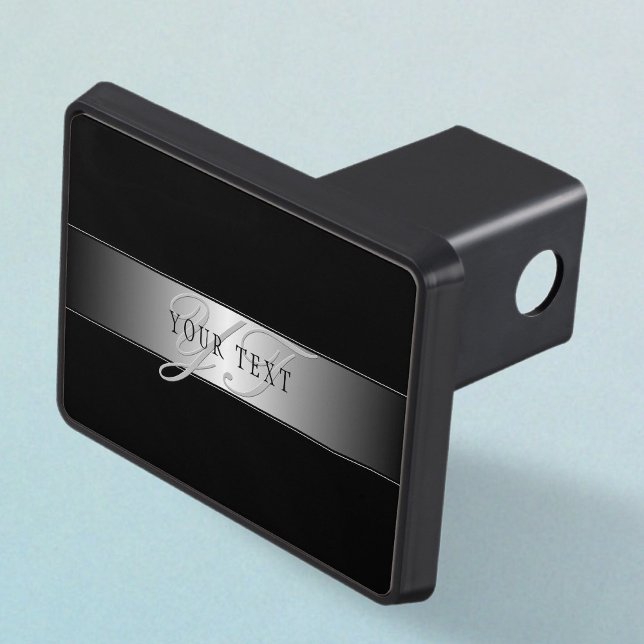 Cubierta Para Remolque Escritura Elegante Editable En Monograma | Negra (Subido por el creador)