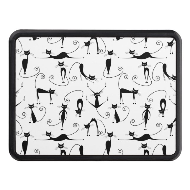 Cubierta Para Remolque Espinoso patrón de gato negro (Anverso)