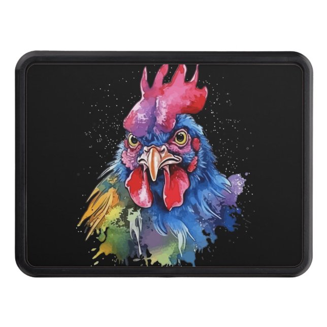 Cubierta Para Remolque Estilo de acuarela de pollo de gallo de campo (Anverso)