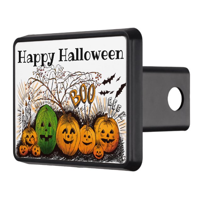 Cubierta Para Remolque Feliz Halloween Jack-O-Lanterns (Izquierda)